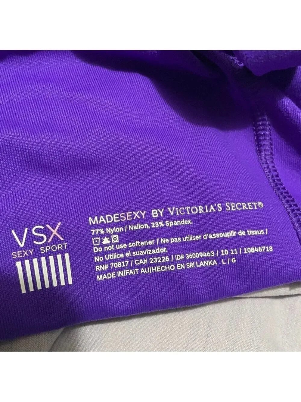 Victoria's Secret Sport (VSX) Purple Athletic Workout Top Sz Large